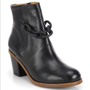 MM6 Black Chain leather ankle boots